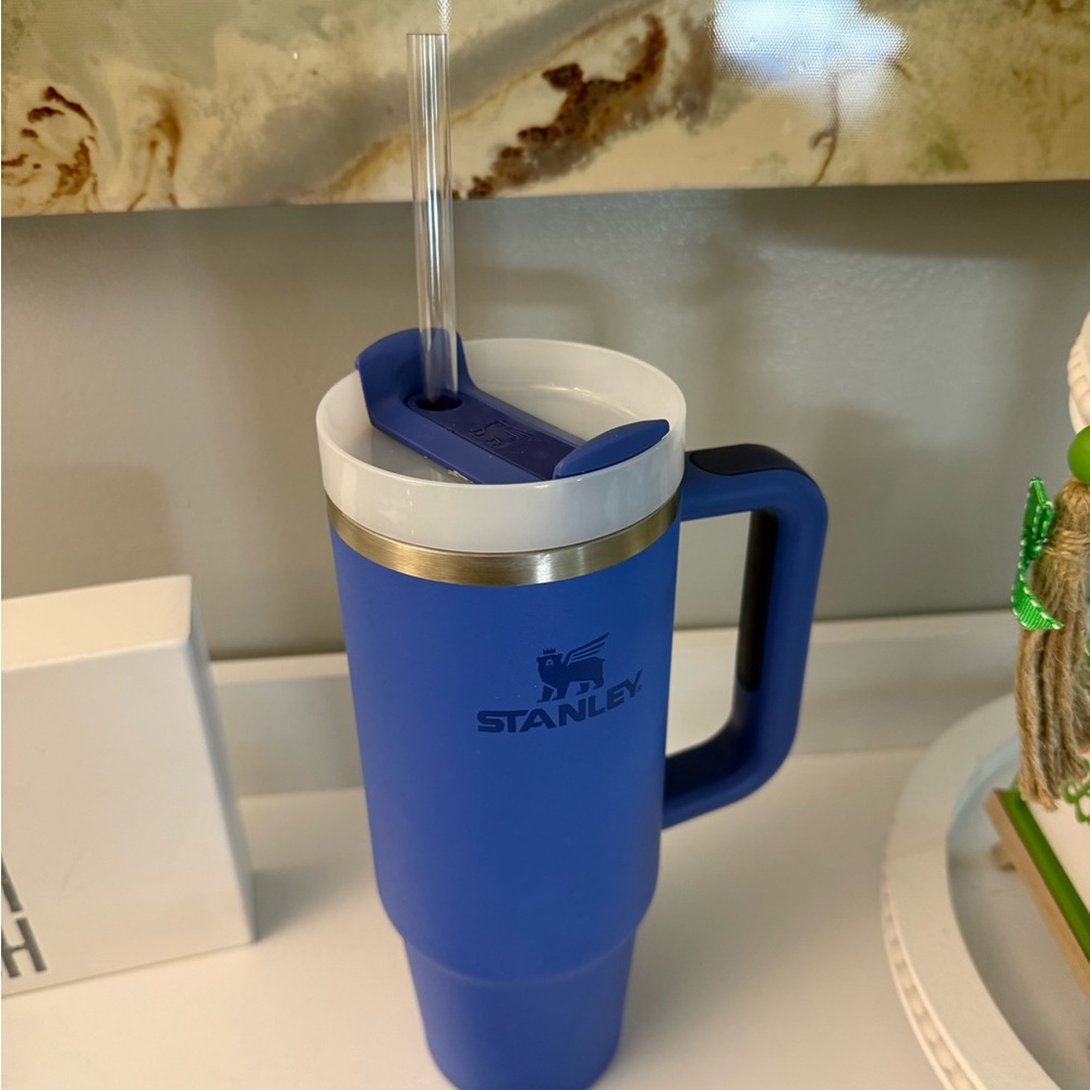 Stanley Blue Insulated Mug with Straw